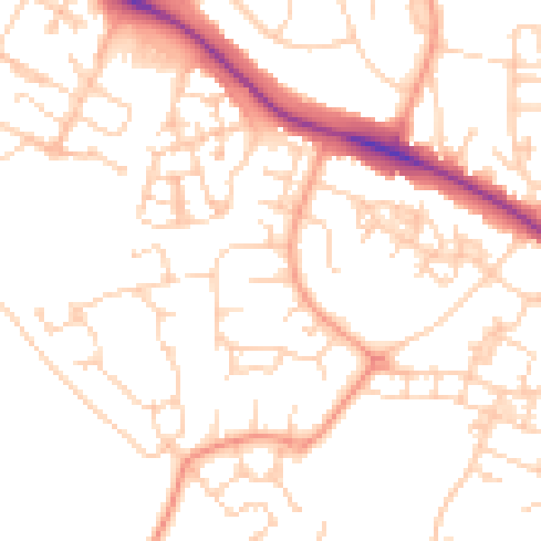 Daytime road noise heatmap for ME15 9JY