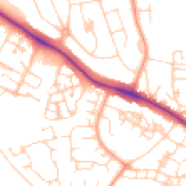 Daytime road noise heatmap for ME15 9LX