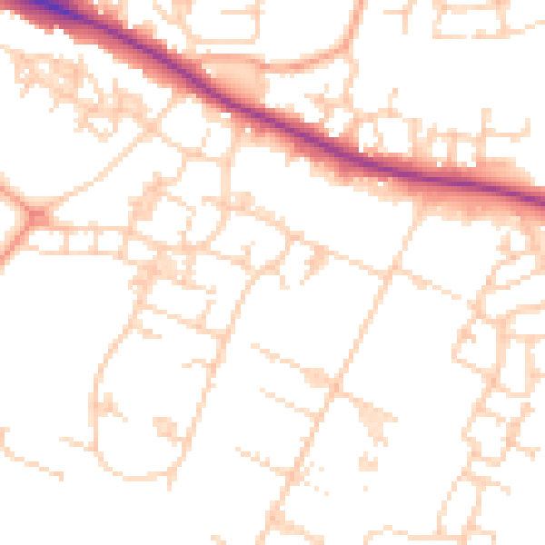 Daytime road noise heatmap for ME15 9NT