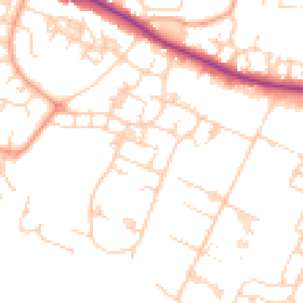 Daytime road noise heatmap for ME15 9PX