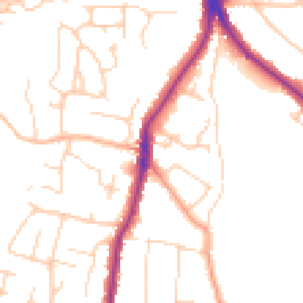 Daytime road noise heatmap for ME15 9QE