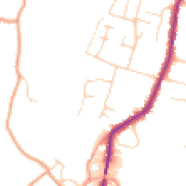 Daytime road noise heatmap for ME15 9TP