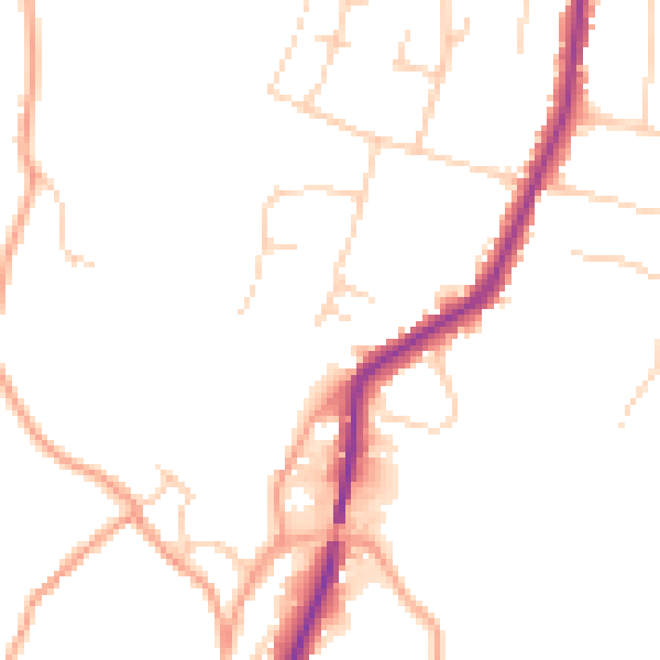 Daytime road noise heatmap for ME15 9TR