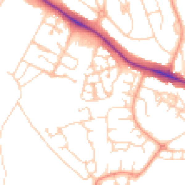 Daytime road noise heatmap for ME15 9ZF