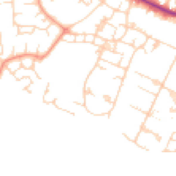 Daytime road noise heatmap for ME15 9ZS