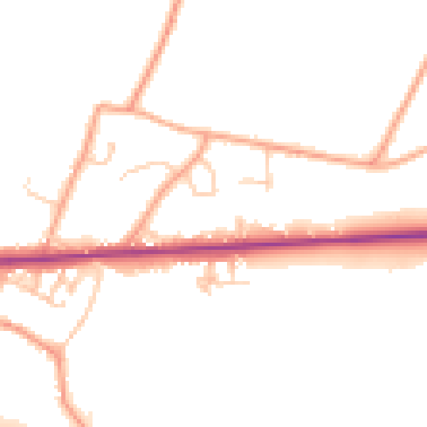 Daytime road noise heatmap for ME17 1AQ