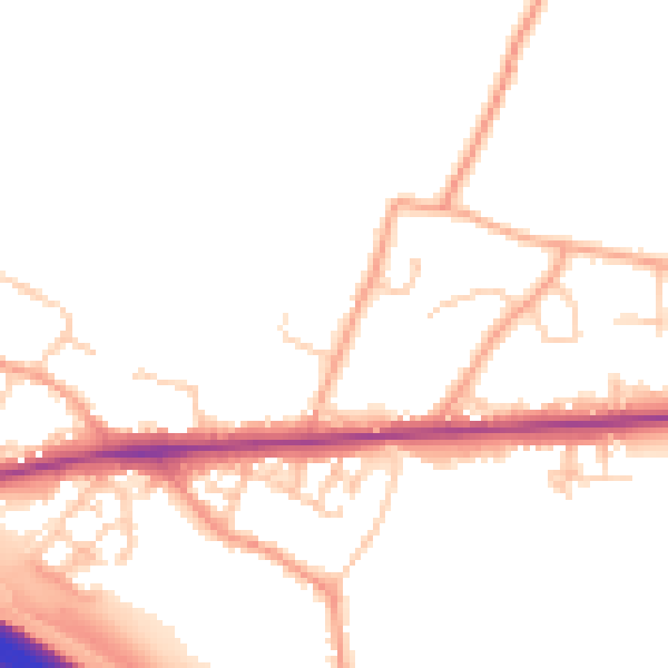 Daytime road noise heatmap for ME17 1AW