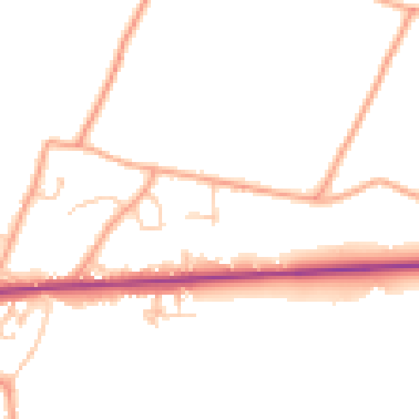 Daytime road noise heatmap for ME17 1AY