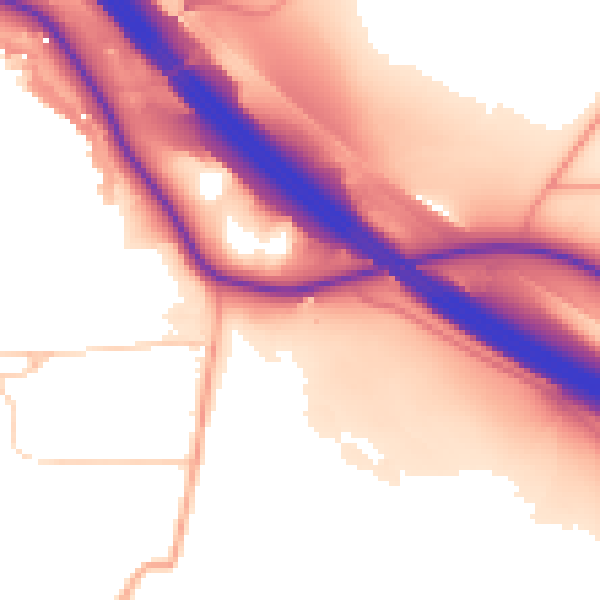 Daytime road noise heatmap for ME17 1PZ