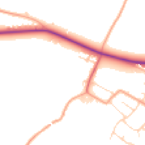 Daytime road noise heatmap for ME17 2GJ