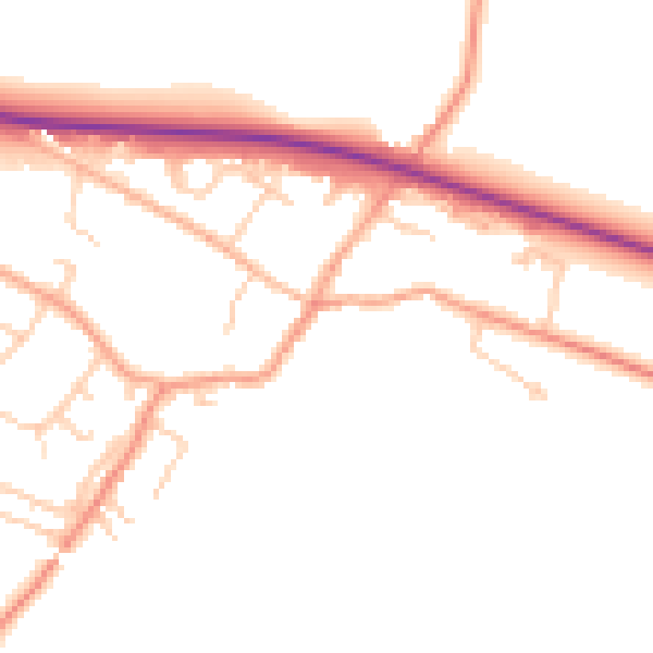 Daytime road noise heatmap for ME17 2PJ
