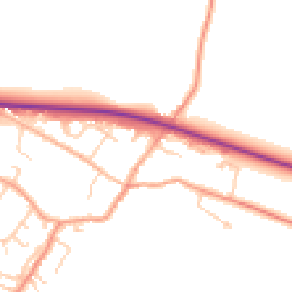 Daytime road noise heatmap for ME17 2PN