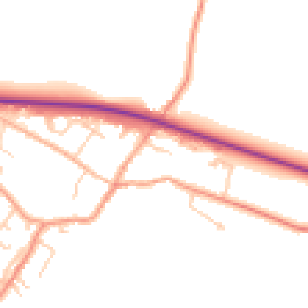 Daytime road noise heatmap for ME17 2PW