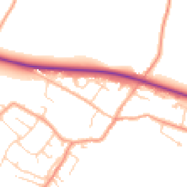 Daytime road noise heatmap for ME17 2QL