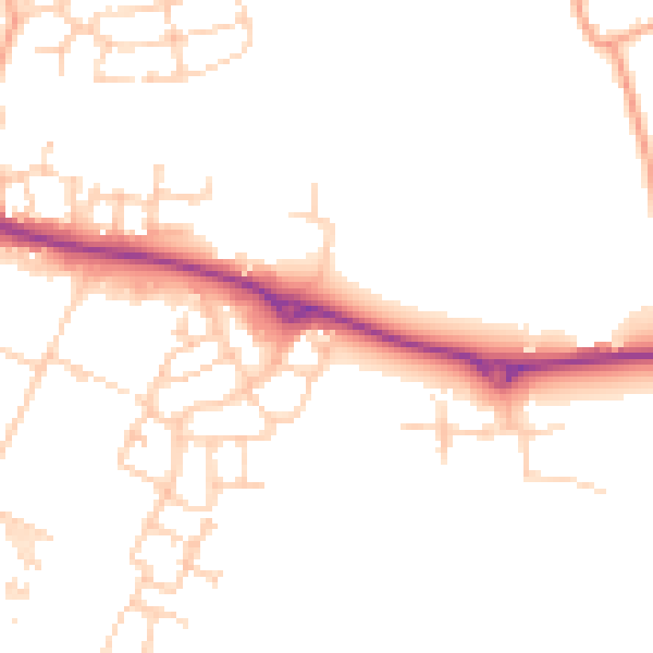Daytime road noise heatmap for ME17 3AA