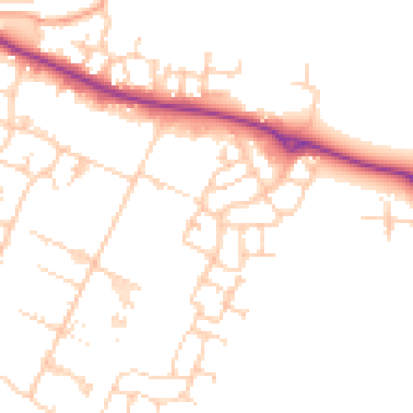 Daytime road noise heatmap for ME17 3FZ