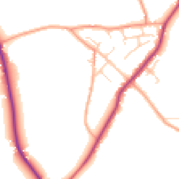 Daytime road noise heatmap for ME17 3JR