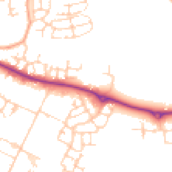 Daytime road noise heatmap for ME17 3NG