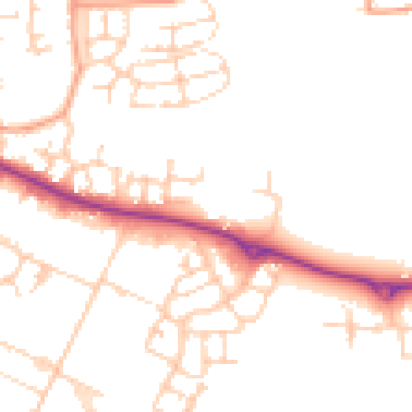 Daytime road noise heatmap for ME17 3XB
