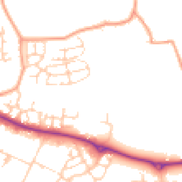 Daytime road noise heatmap for ME17 3XJ