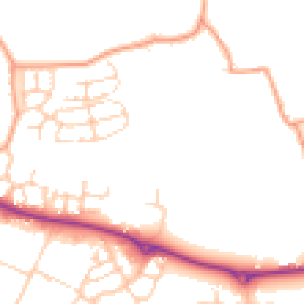 Daytime road noise heatmap for ME17 3XN