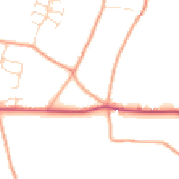 Daytime road noise heatmap for ME17 4JQ