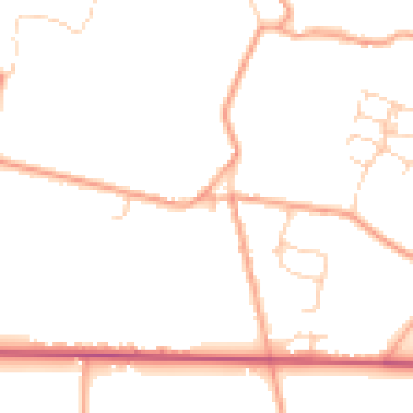 Daytime road noise heatmap for ME17 4LL