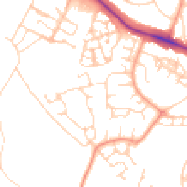 Daytime road noise heatmap for ME17 4SZ