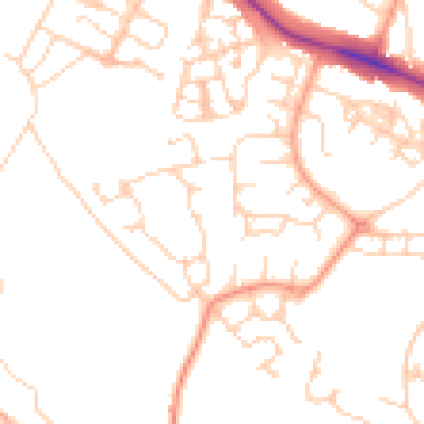 Daytime road noise heatmap for ME17 4TS