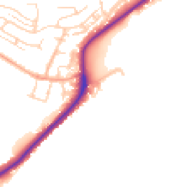 Daytime road noise heatmap for ME2 1AA
