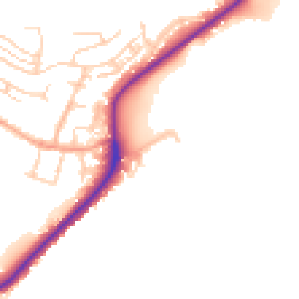 Daytime road noise heatmap for ME2 1AB