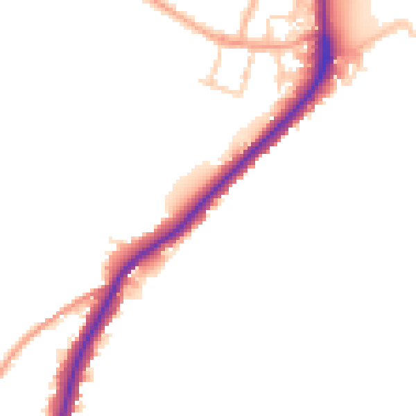 Daytime road noise heatmap for ME2 1AE