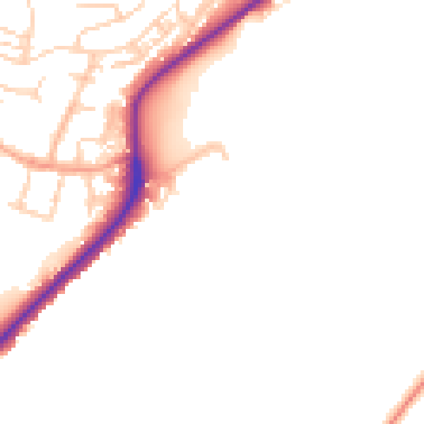 Daytime road noise heatmap for ME2 1AJ