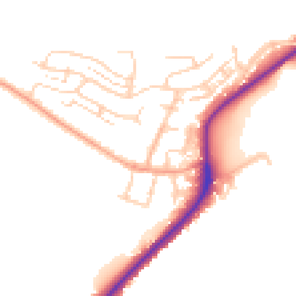 Daytime road noise heatmap for ME2 1DH