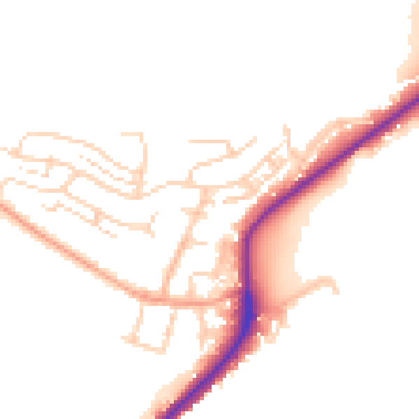 Daytime road noise heatmap for ME2 1DJ