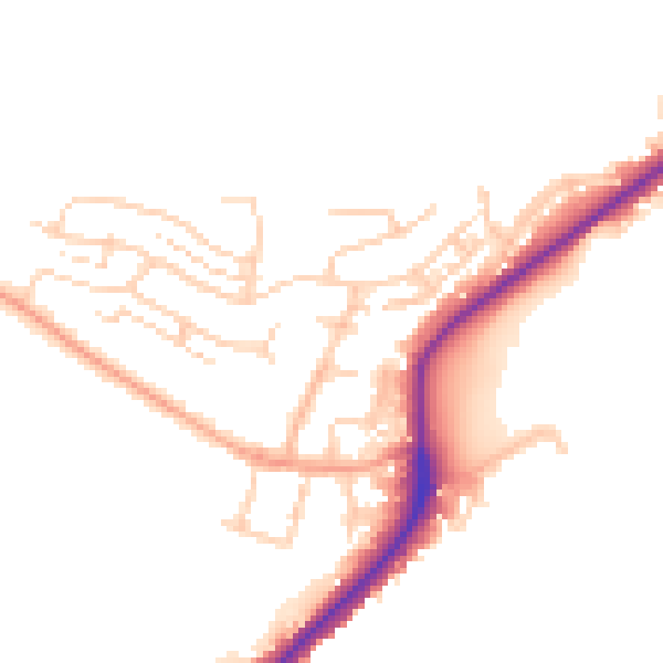 Daytime road noise heatmap for ME2 1DN