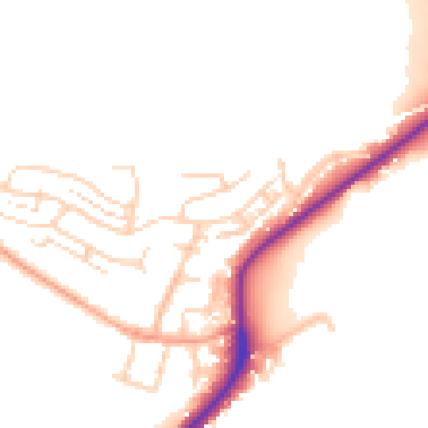 Daytime road noise heatmap for ME2 1DR