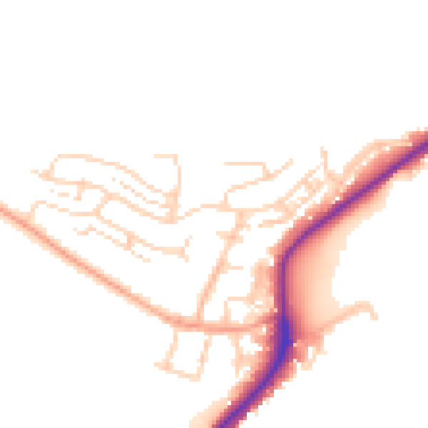 Daytime road noise heatmap for ME2 1DS