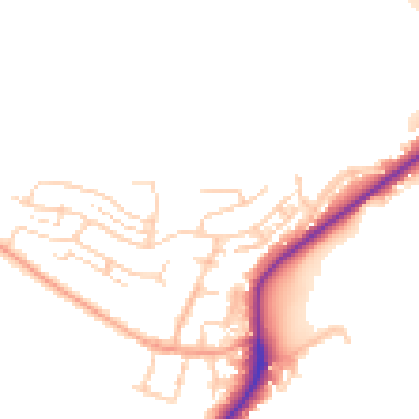 Daytime road noise heatmap for ME2 1DY