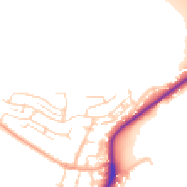Daytime road noise heatmap for ME2 1EE