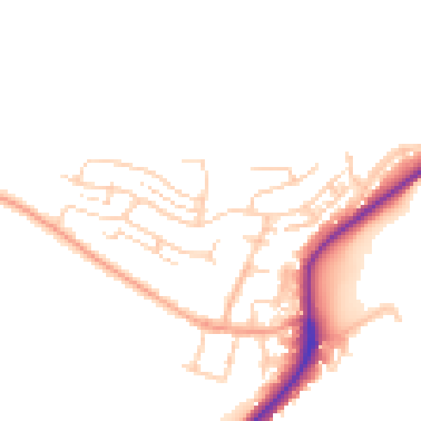Daytime road noise heatmap for ME2 1EF