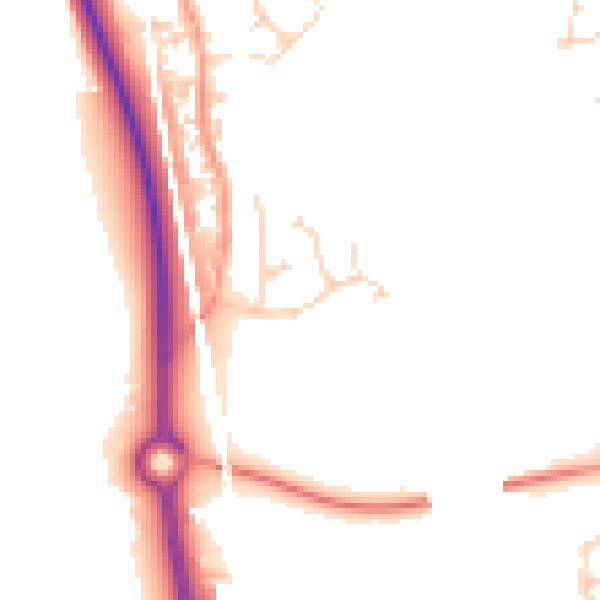 Daytime road noise heatmap for ME2 1ER