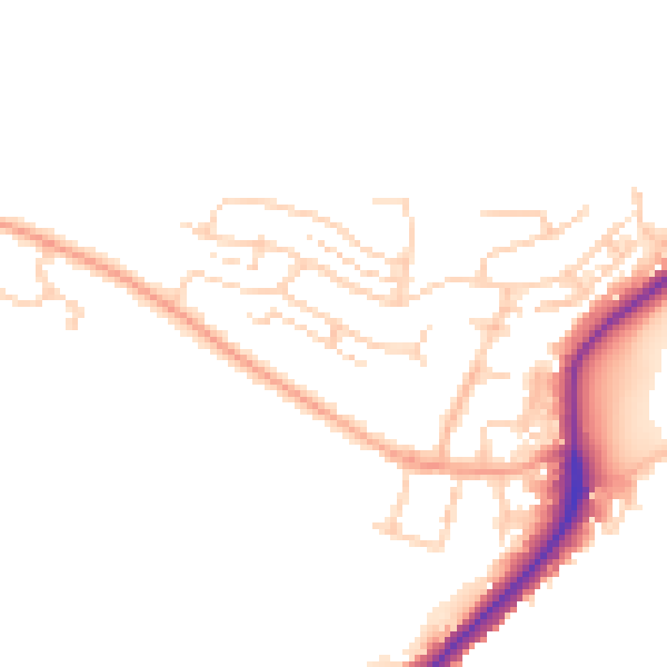 Daytime road noise heatmap for ME2 1EW