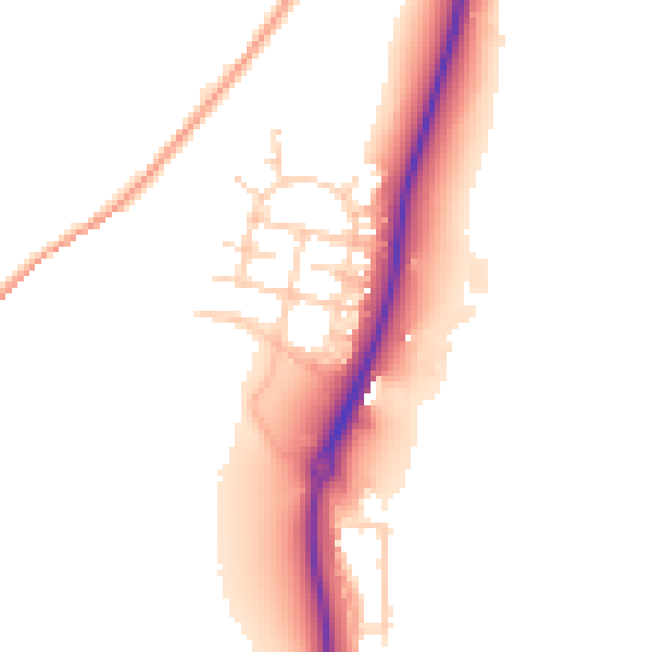 Daytime road noise heatmap for ME2 1FJ