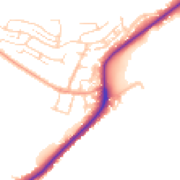 Daytime road noise heatmap for ME2 1LJ