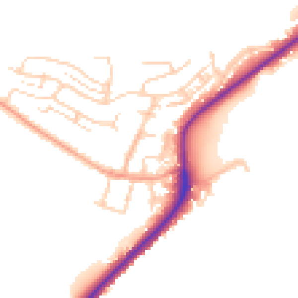 Daytime road noise heatmap for ME2 1LN