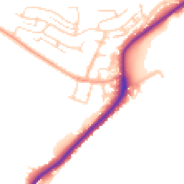Daytime road noise heatmap for ME2 1LR