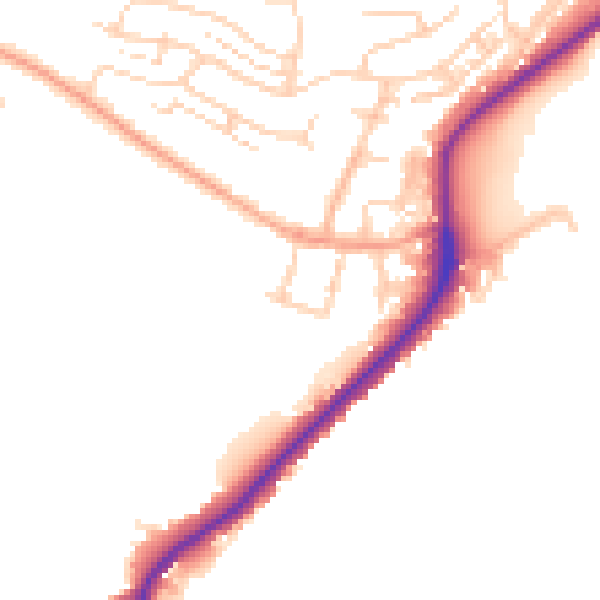 Daytime road noise heatmap for ME2 1LU