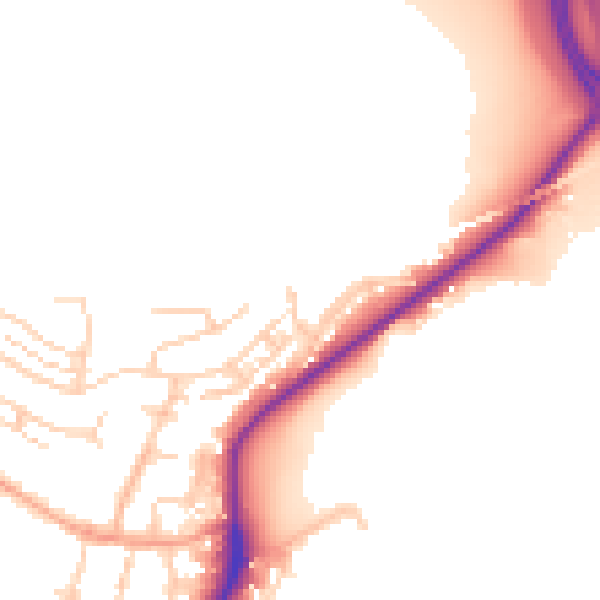 Daytime road noise heatmap for ME2 1NA