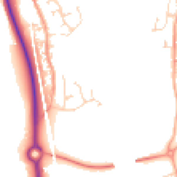 Daytime road noise heatmap for ME2 1NE